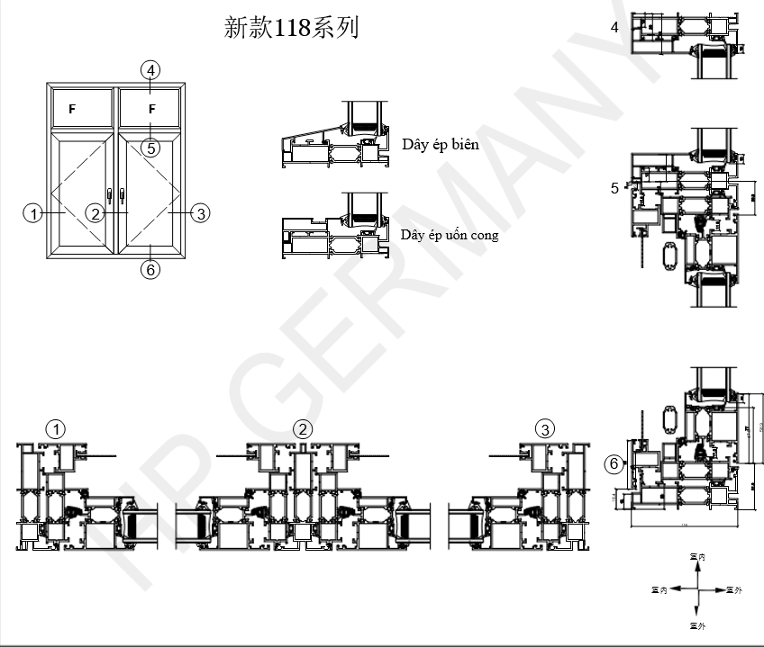 cửa đi mở quay hệ cầu c&aacute;ch nhiệt