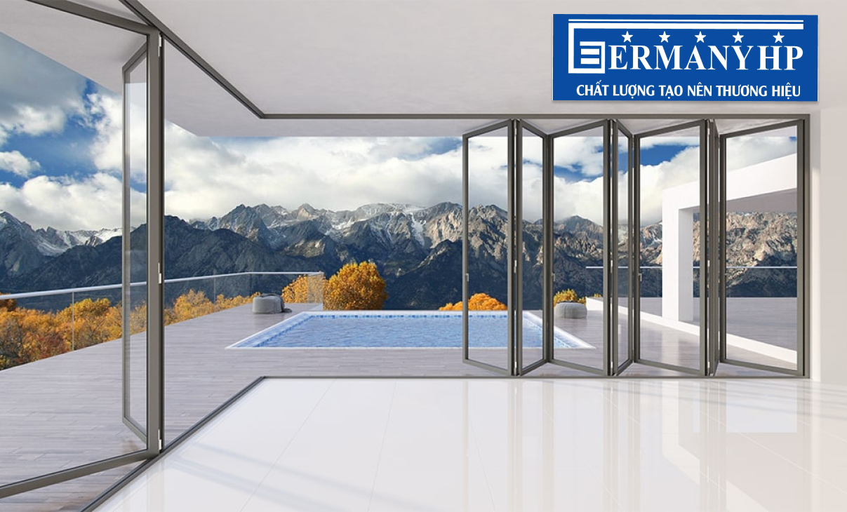 cửa nh&ocirc;m xếp gấp tự do