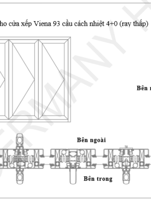 HỆ CỬA XẾP TRƯỢT CẦU CÁCH NHIỆT HỆ 93