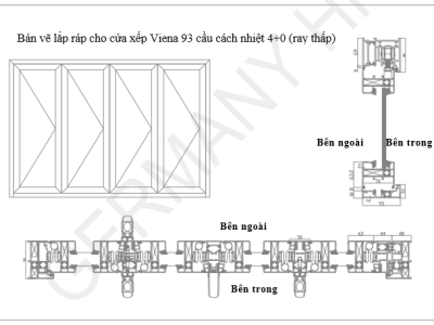 HỆ CỬA XẾP TRƯỢT CẦU CÁCH NHIỆT HỆ 93